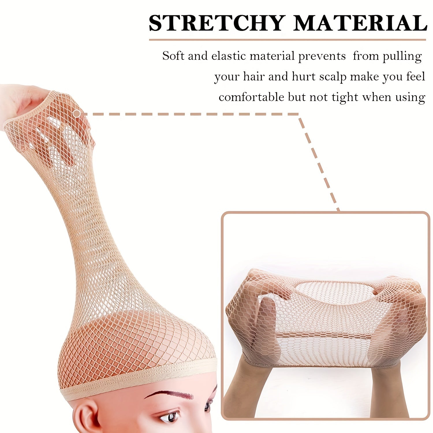 Stretchable Elastic Hair Net Snood Wig Cap