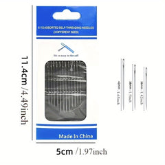 12pcs Side Opening Silvery Tail Blind No Needle Hand Sewing Kit