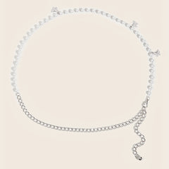 Butterfly Pendant Waist Chain Layered Pearl Tassel Metal Belt Dress Girdle