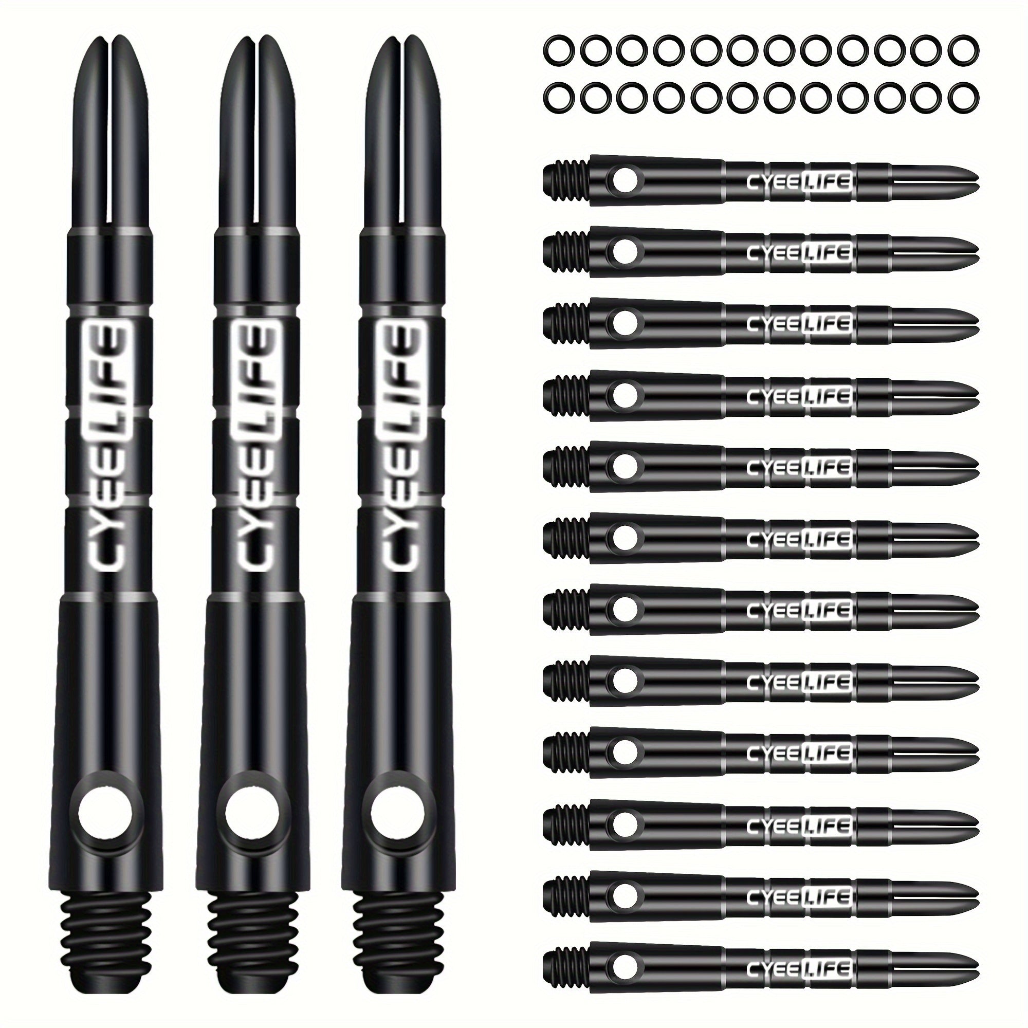 Cyee Life 15pcs 45mm Aluminum Darts Shaft with 20 Rubber Rings