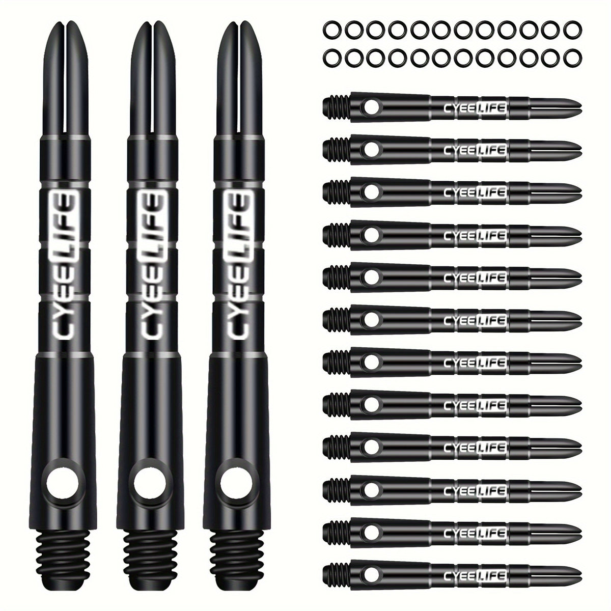 Cyee Life 15pcs 45mm Aluminum Darts Shaft with 20 Rubber Rings