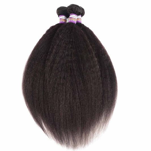 3pcs 10-30in Brazilian Human Hair Weave Wigs 10A Kinky Straight Bundles