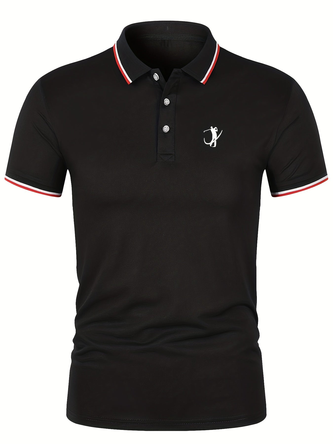 Men's Golfing Graphic Polo Shirt - Casual Stretch Lapel Button Up Polo
