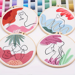 Embroidery Starter Kit For Adults DIY Abstract Art Needwork