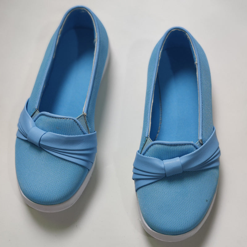 Leopard Print Slip On Loafers Round Toe Flat Walking Shoes