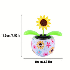 Car Ornament Solar Decoration Shaking Head Doll Cartoon Flower Shape Ornament