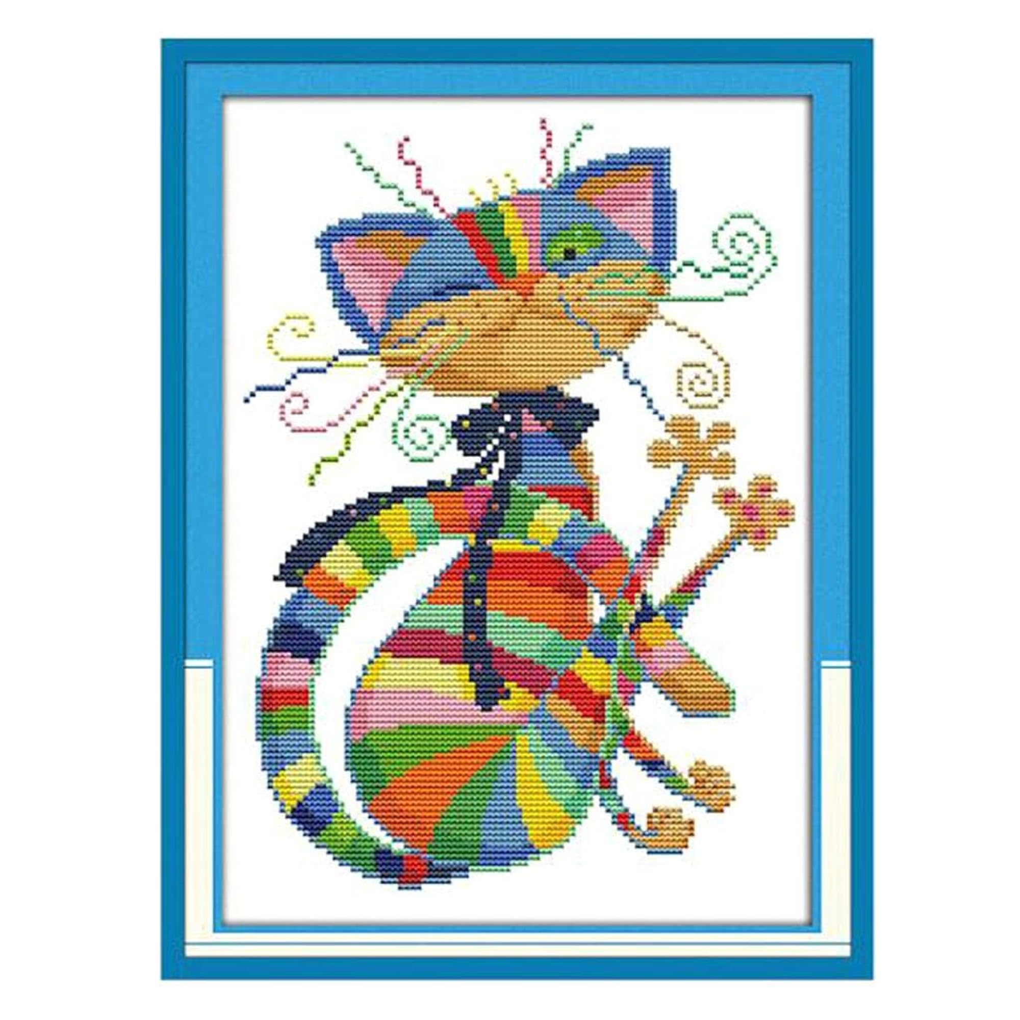 Colorful Cat Cross Stitch Chart Pattern for Beginners – CRAZE