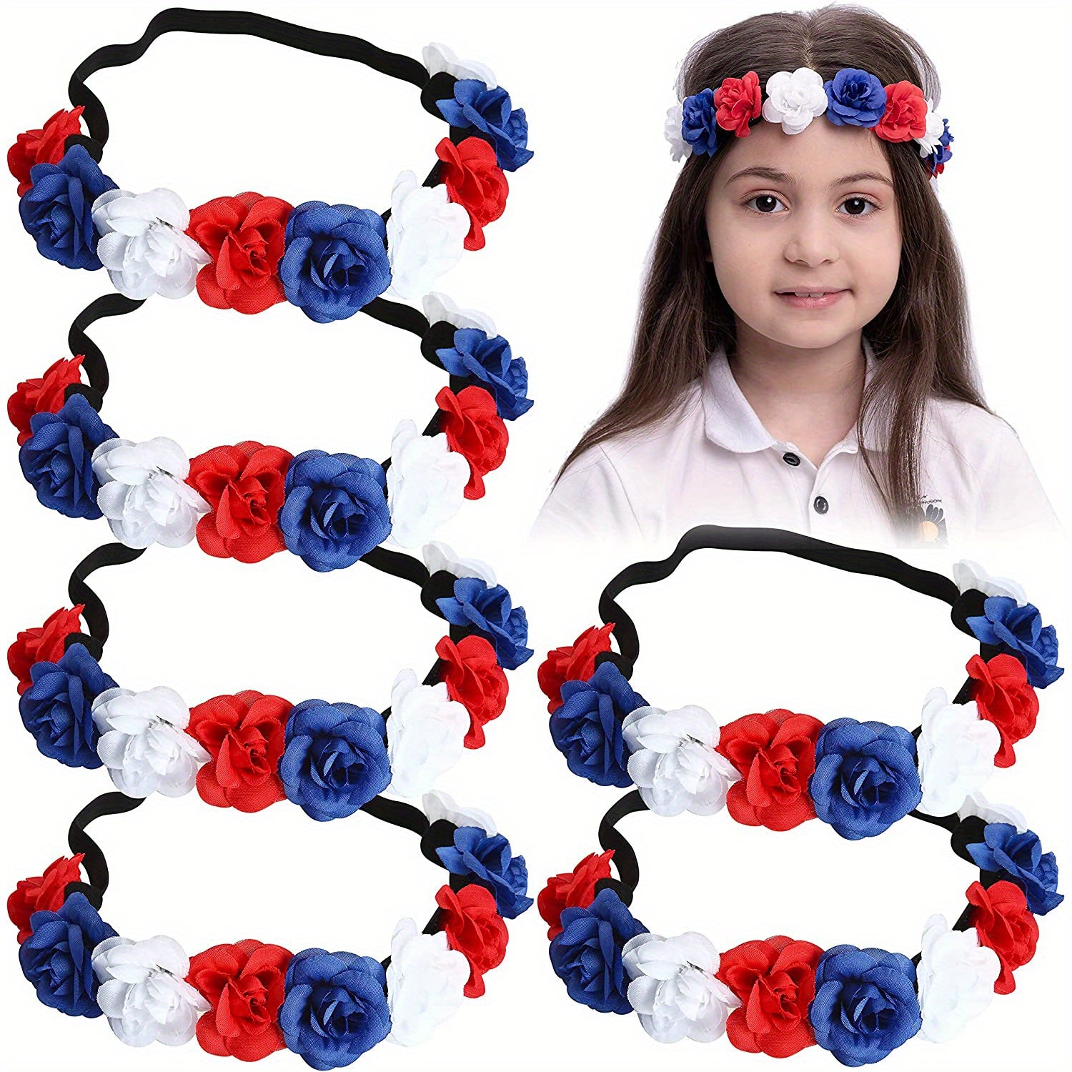 Flower Headband Elastic Hair Bundle Hair Accessories for Women
