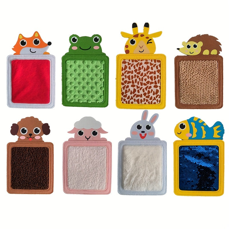 Kids' Animal Texture Recognition Plush Sensory Mats Set