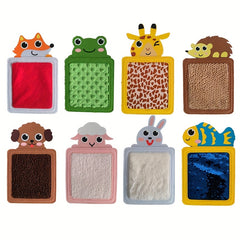 Kids' Animal Texture Recognition Plush Sensory Mats Set