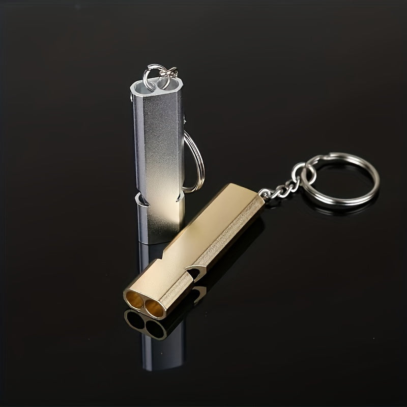 2PCS Aluminum Alloy Survival Whistle for Outdoor Camping Emergency