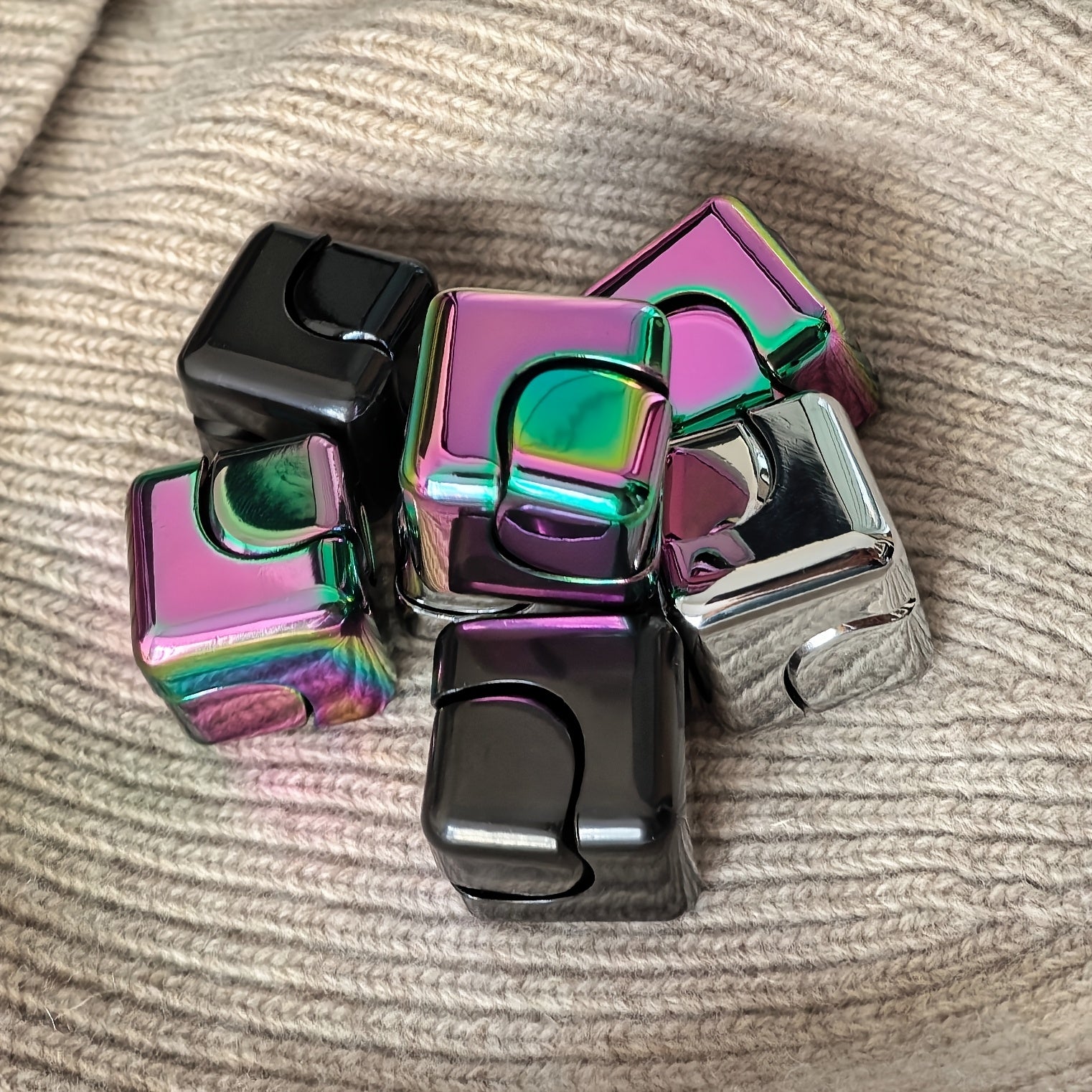 Colorful Square Magic Dice Fidget Spinner for Adults