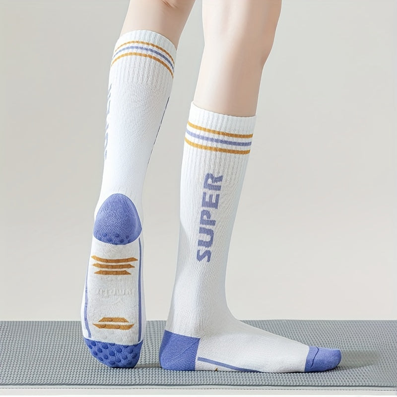 Women's Letter Print Sports Calf Socks - Knee High Stockings