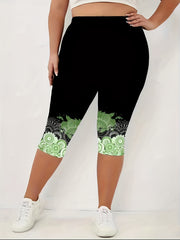 Floral Print Capri Leggings for Women