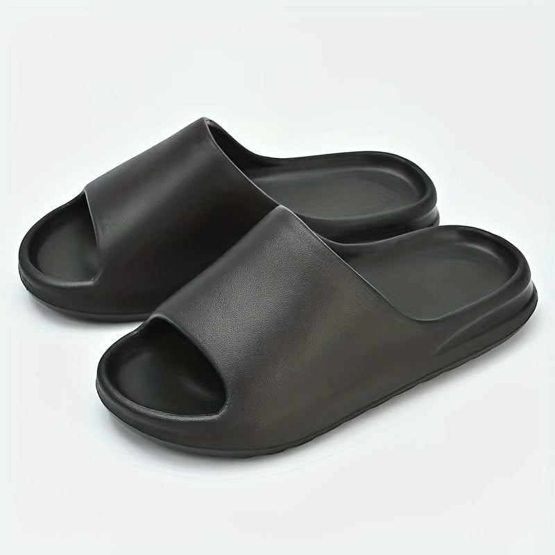 Women's Solid Pillow Slides Open Toe Soft Sole Non-slip Thick Bottom
