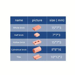 1pc Mini Brick Mold Cement Model Brick Red Pink Small Brick House Building