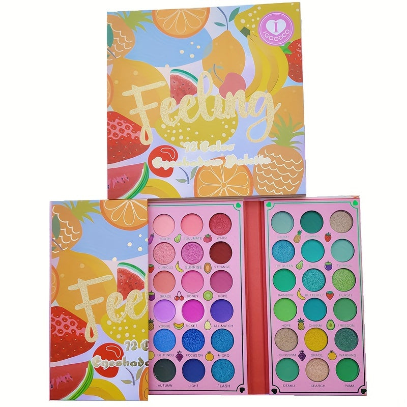 72-Color Fruit Eyeshadow Palette Matte Pearly Finish