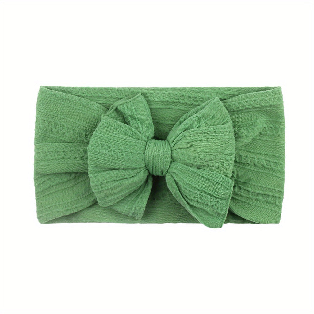 Jacquard Bow Soft Elastic Headband for Baby Girls