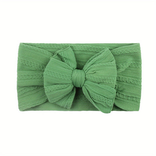 Jacquard Bow Soft Elastic Headband for Baby Girls