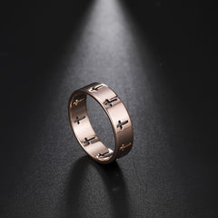 Cross Ring 18K Plated Stainless Steel for Women Girls