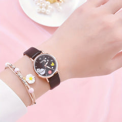 Kids Watch & Daisy Bracelet Set Gift for Girls
