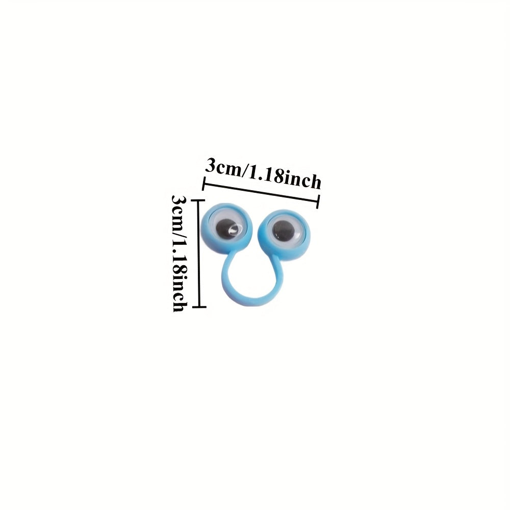 10pcs Colorful Eye Finger Puppet Rings Fun Wiggling Eye Toys
