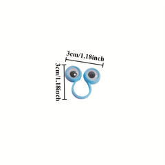 10pcs Colorful Eye Finger Puppet Rings Fun Wiggling Eye Toys