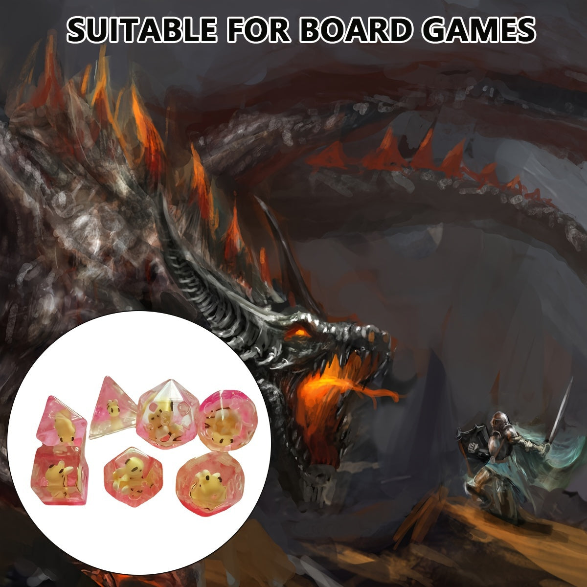 7pcs Polyhedral Dice Set Acrylic Solid Dice Entertainment Props