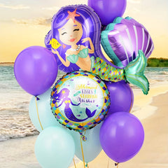 15pcs Mermaid Shell Birthday Balloon Set Magical Underwater Decorations
