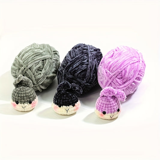 3pcs 100 Polyester Hand-knitted Fancy Canary Chenille Yarn