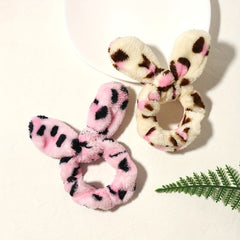 Y2K Plush Leopard Hair Band for Women