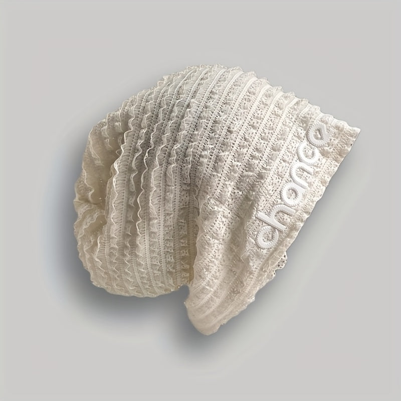 Y2K Lace Beanie Ruffles Pleated Candy Couple Skull Cap