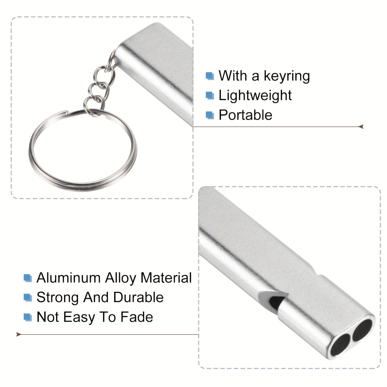 3pcs Double Tube Emergency Whistle with Lanyard for Outdoor Camping