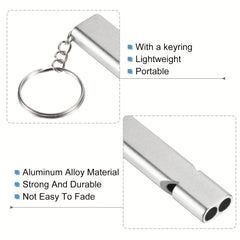 3pcs Double Tube Emergency Whistle with Lanyard for Outdoor Camping