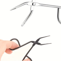 2pcs Stainless Steel Curved Eyebrow Tweezer Scissors Face Hair Removal Tool