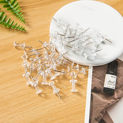 100pcs Transparent Racer Nail Big Head Press Nail in Box