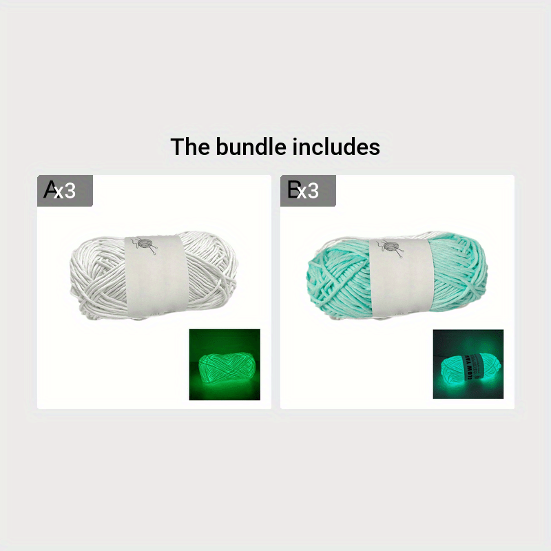 Luminous Wool Glow-In-The-Dark Soft for DIY Knitting & Crocheting