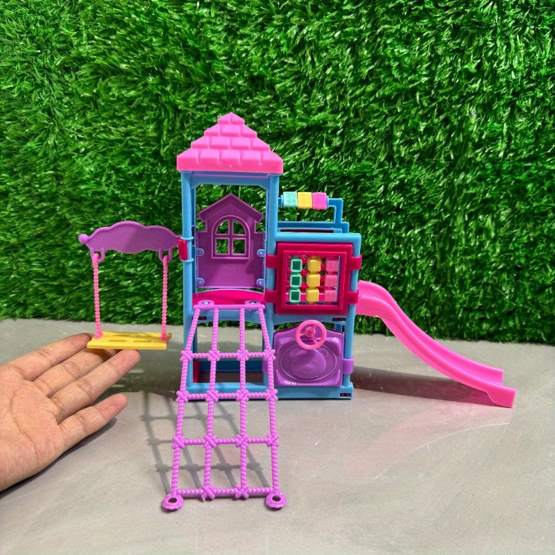 Miniature Amusement Park Swing Slide Decor Dollhouse Ornament