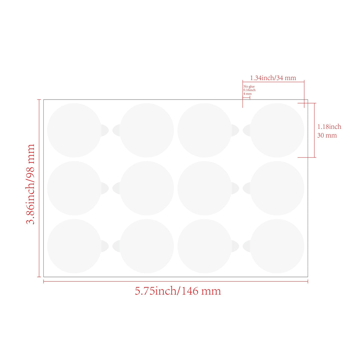240pcs 2.5 Thickness Self-adhesive Spacer Sealing Sticker