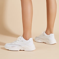 Women's Platform Mesh Sneakers Low Top Round Toe Heightening Shoes