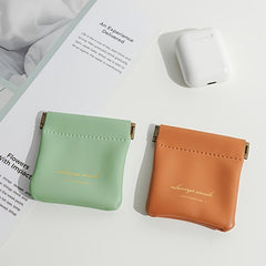 PU Leather Storage Bag Auto Close Cosmetic Jewelry Earphone Cable Organizer