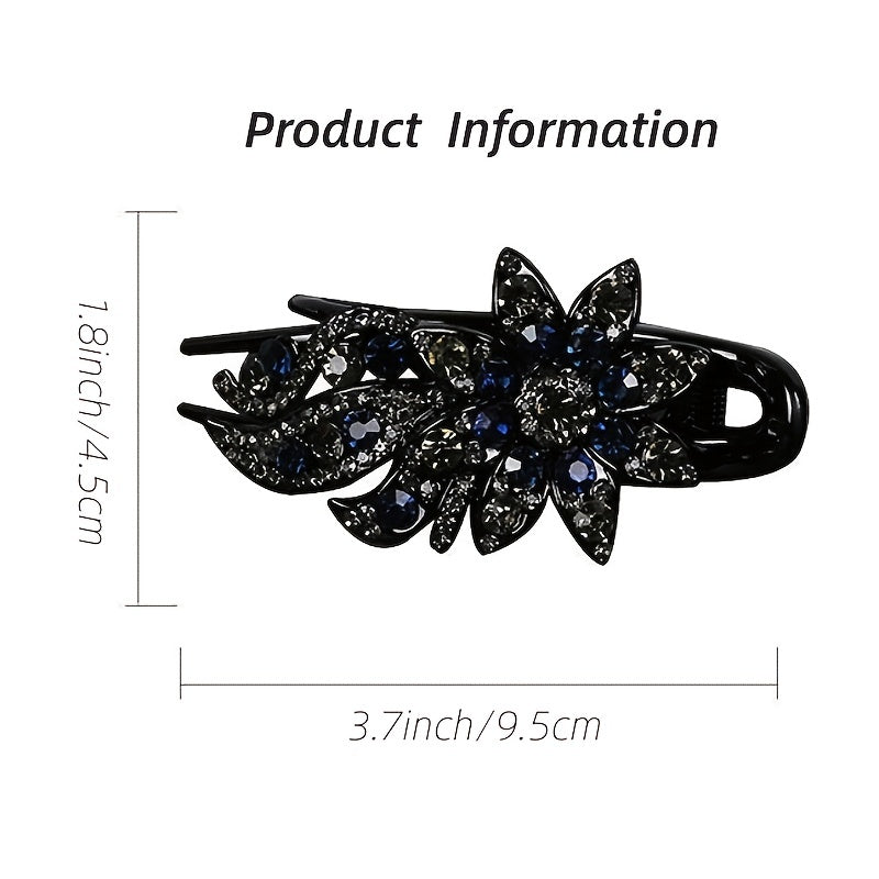 Vintage Rhinestone Flower Hair Claw Clip for Mother