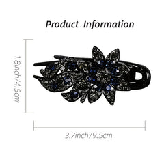 Vintage Rhinestone Flower Hair Claw Clip for Mother