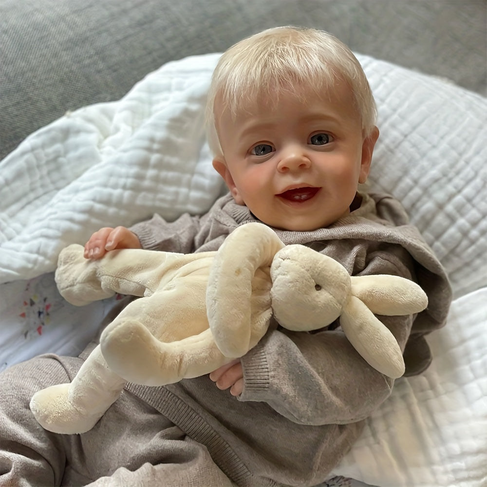 Hand Painted Baby Yannik Doll with Blond Hair