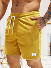 Men's Drawstring Corduroy Shorts for Summer