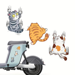 Funny Cat Car Stickers Decals Cartoon Motorcycle Accessories