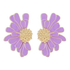 2pcs Alloy Flower Stud Earrings Vintage Style