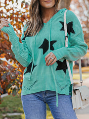  Y2K Knit Top Women's Plus Star Pattern Long Sleeve S