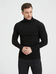 2pcs Men's Long Sleeve Turtleneck Thermal Base Layer - Winter Workout Essential