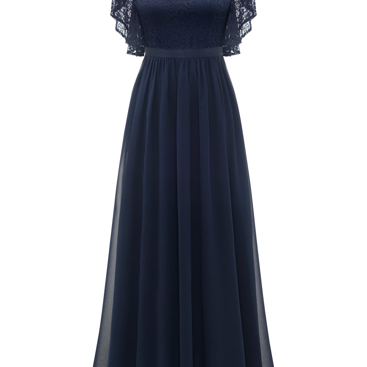 V Neck Ruffle Trim Bridesmaid Dress Aline Dress